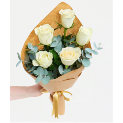 5'li Beyaz Gül Buketi