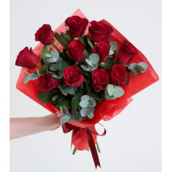 Kırmızı Bukette 11 Kırmızı Gül
