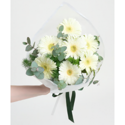 Beyaz Gerberalar Çiçek Buketi Lolaflora