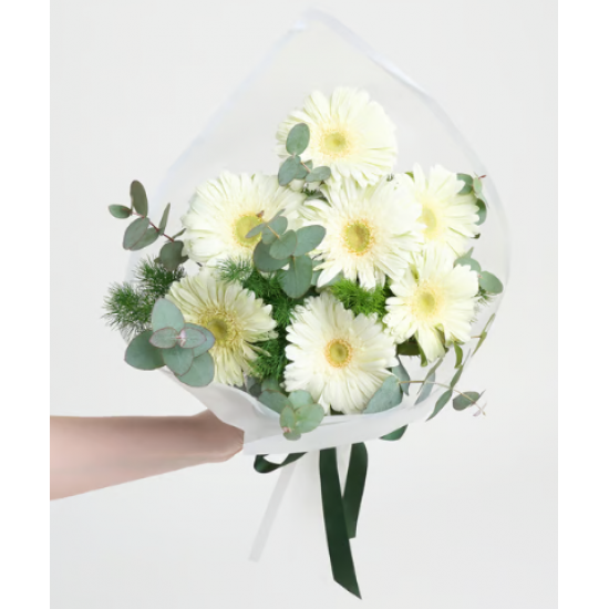 Beyaz Gerberalar Çiçek Buketi Lolaflora