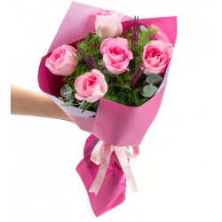 Lila Pembe Bukette Pembe Güller