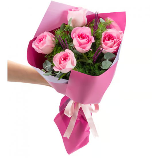 Lila Pembe Bukette Pembe Güller