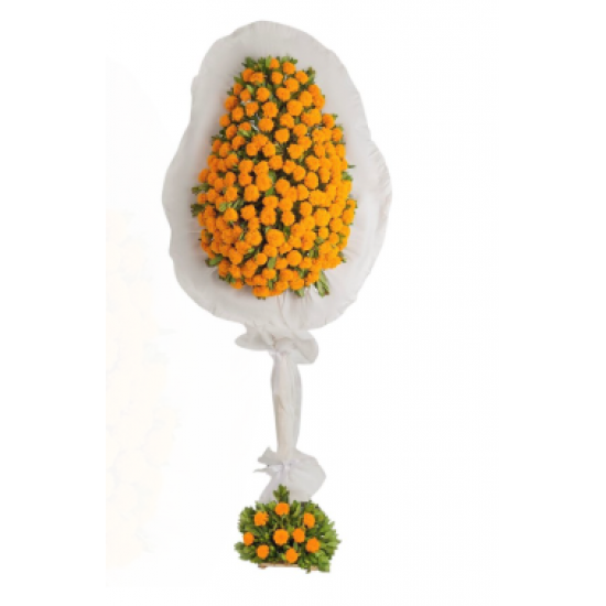 Sarı Cinya tekli ayaklı çelenk